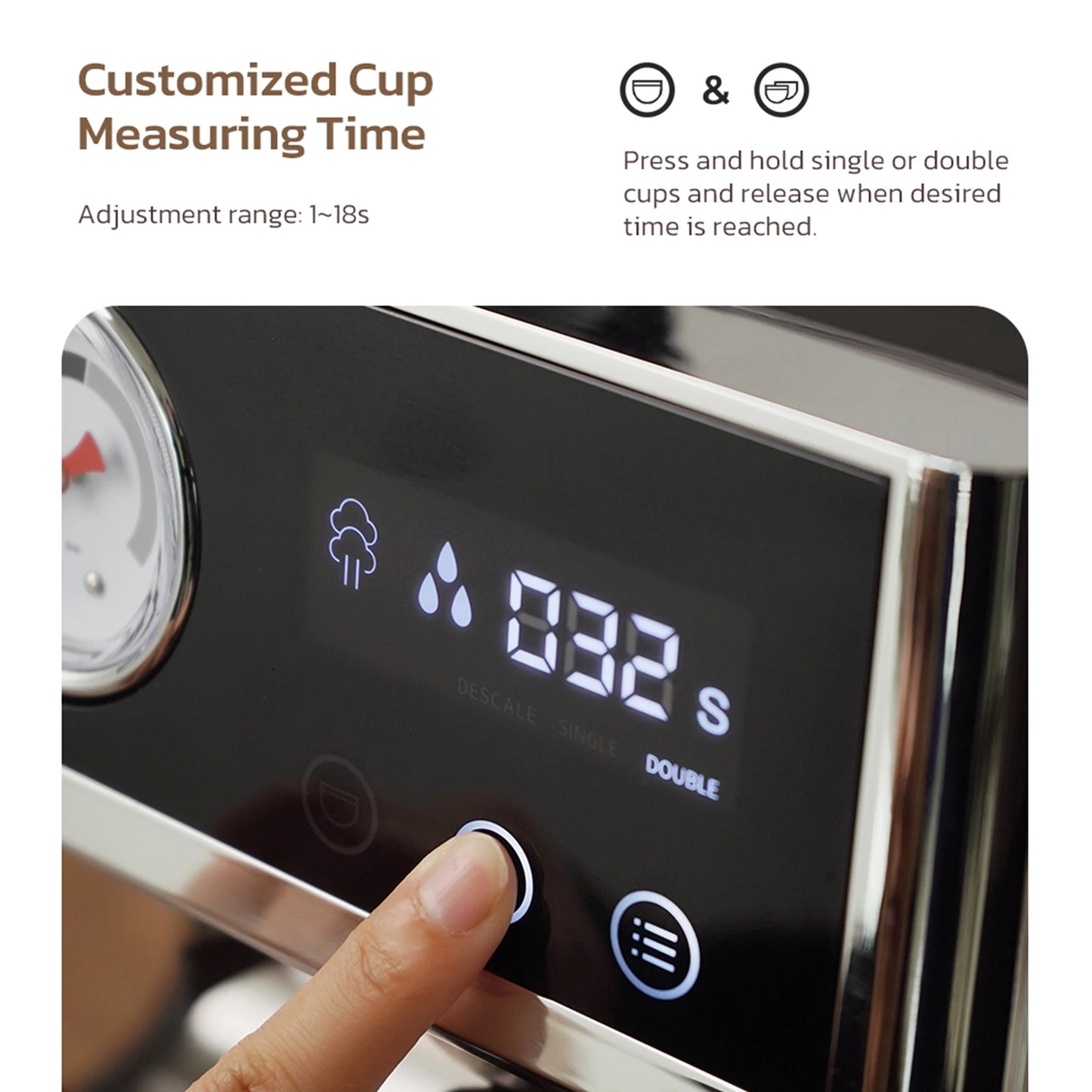 HiBREW H7A – Machine à Expresso Professionnelle 20 Bars avec Moulin Intégré & Écran LCD