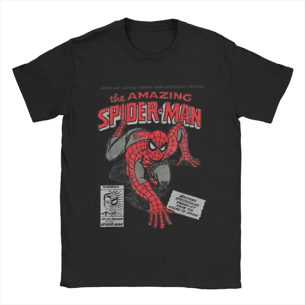 Spider-man Retro Comic Movie T-Shirt pour hommes, SpidSuffolk Tees, Creative Tees, Round Neck T-Shirt, 100% Cotton Birthday Present, Y-Man