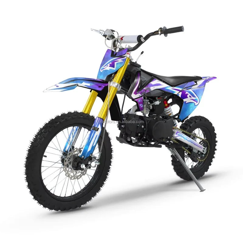 Nouveau Moto essence 125cc moteur coup de pied et démarrage électrique adulte Dirtbike