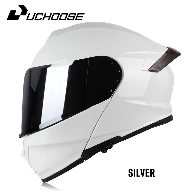 Uchoose-d'expériences intégraux approuvés DOT pour hommes et femmes, équipement de protection contre les collisions, casque rabattable pour moto, double pare-soleil