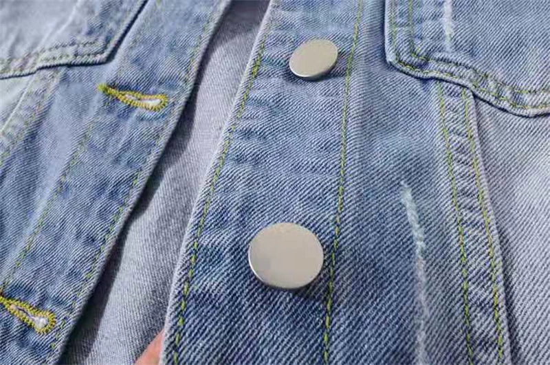 Veste en Jean pour femmes, hauts de couleur rose, couleur unie, courte, multicolore