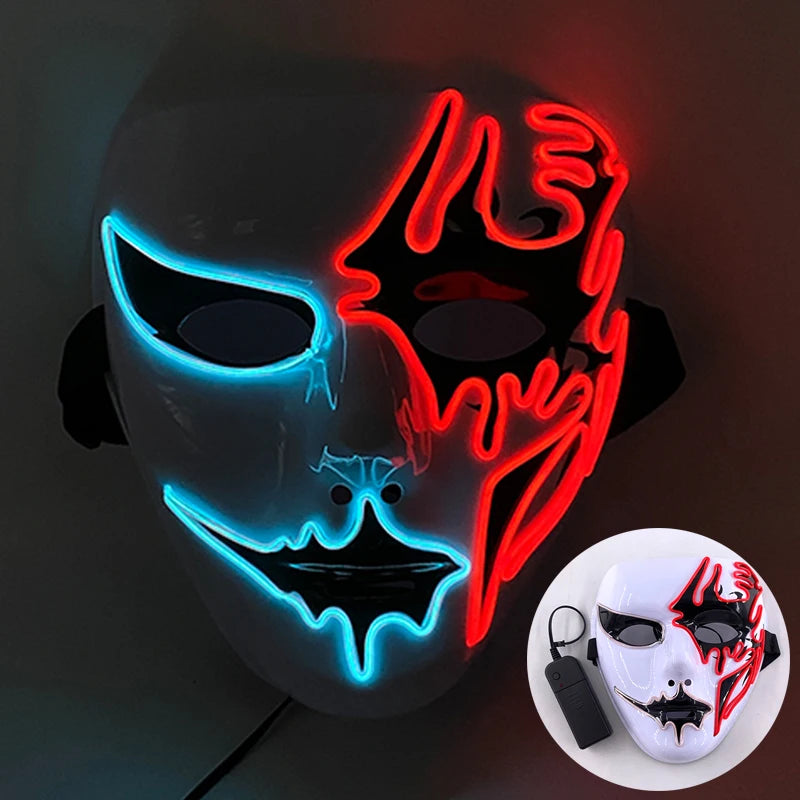 Masque Shuffle Lumineux – Cosplay Demon Slayer et Accessoire Halloween