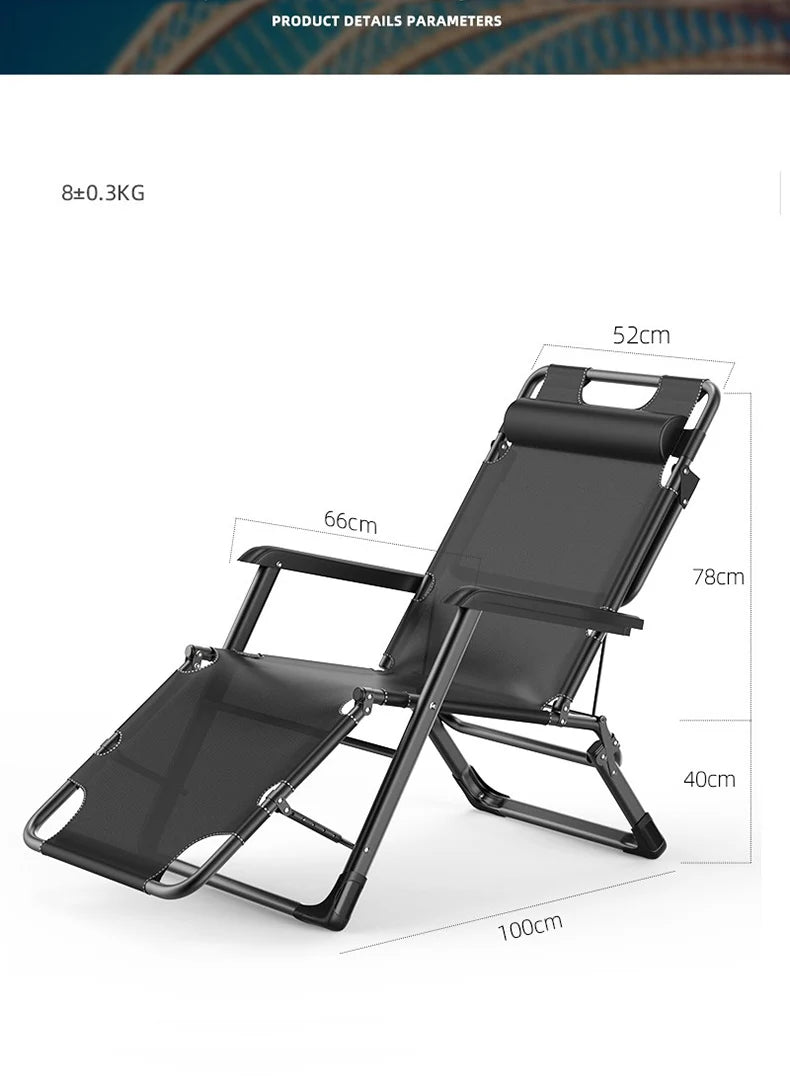 GIANghts-Chaise de pique-nique avec main courante, pliable et réglable, mobilier de jardin et de salon, pour l'été