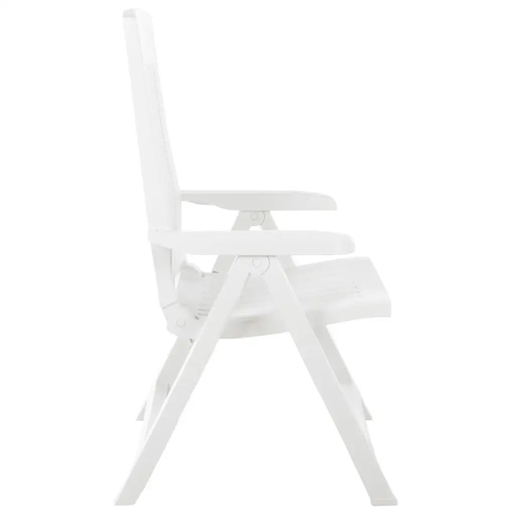Ensemble de 2 chaises inclinables de jardin, meubles de salon d'extérieur en plastique blanc