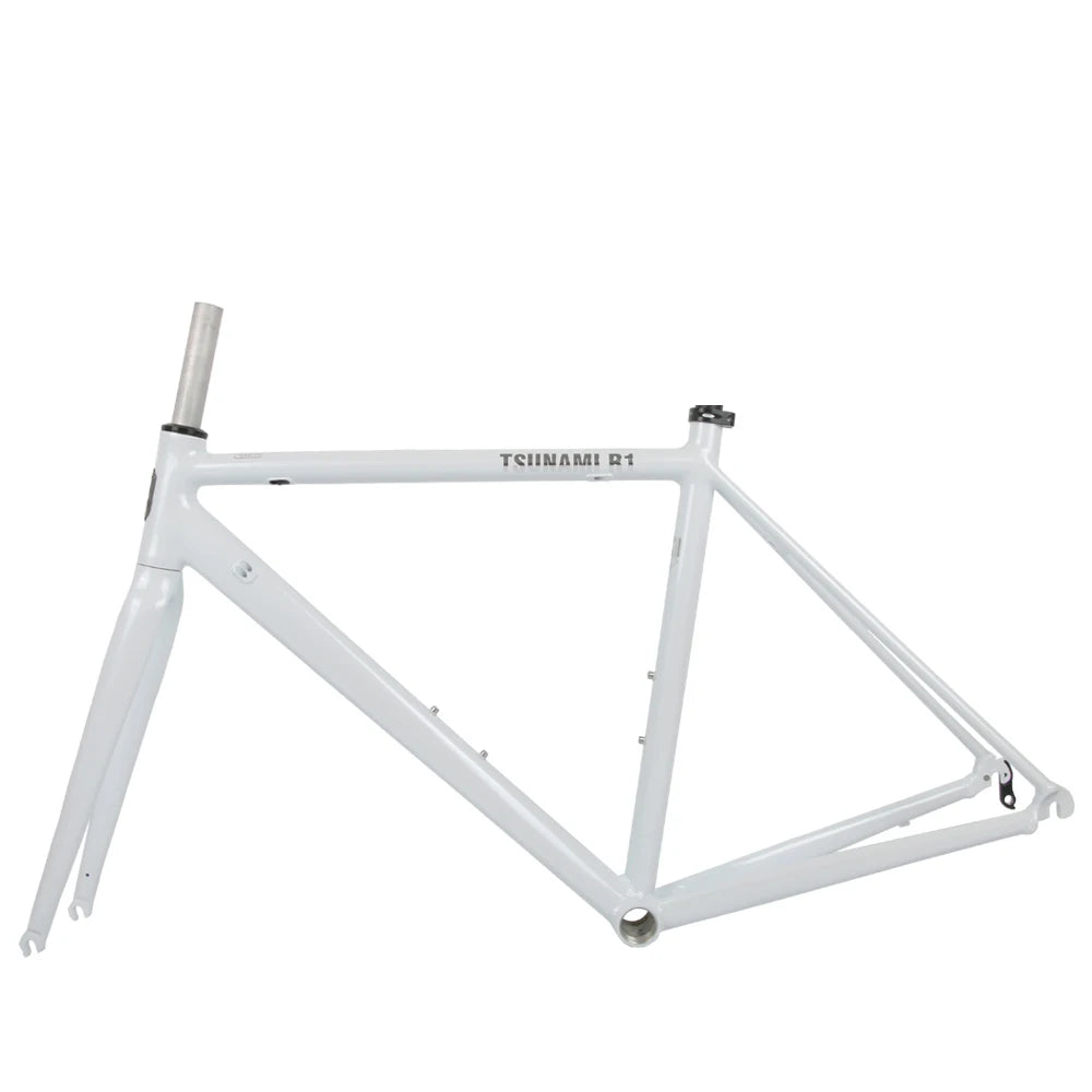 Le Cadre: TSUNAMI-Road Bicycle Frame, R1 Aluminum Alloy, 700C Rim Brake, C Clamp, Bicycle Rear Frame, Carbon Fork, New, 2024