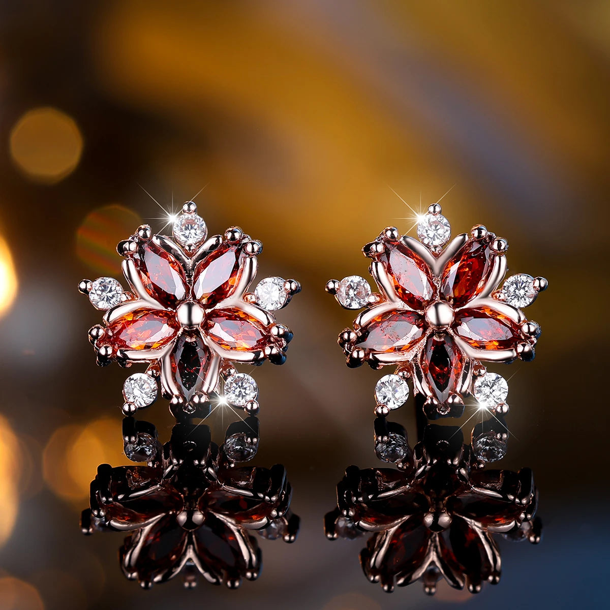 Boucles d'oreilles à tige flocon de neige en pierre pour femme, blanc, violet, mignon, vintage, document en or, bijoux de mariage