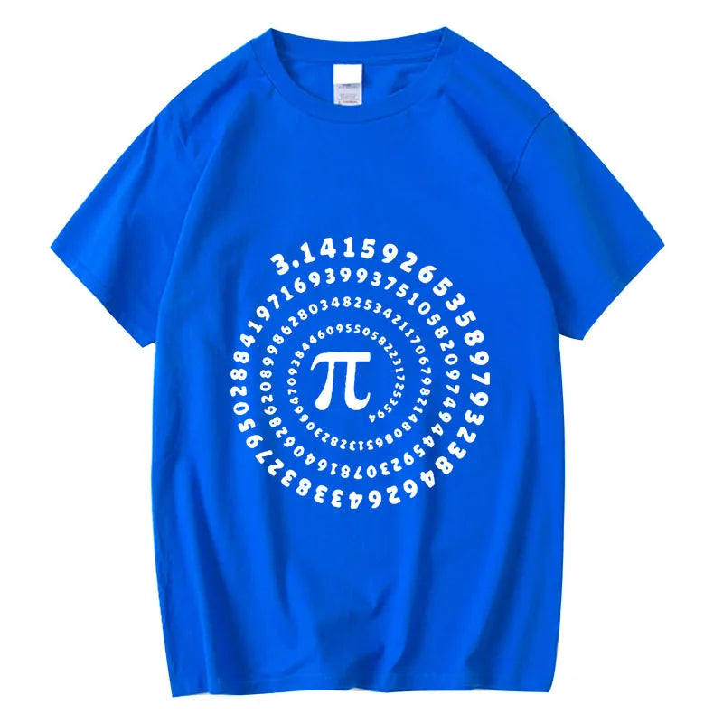 T-shirt Homme 100% Coton – Pi Design Drôle, Col Rond, Manches Courtes, Été
