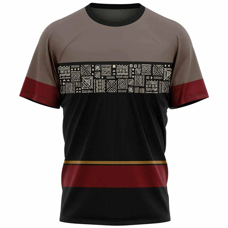 T-shirt Ethnique Tribal Dashiki – Impression 3D Africaine – Unisexe