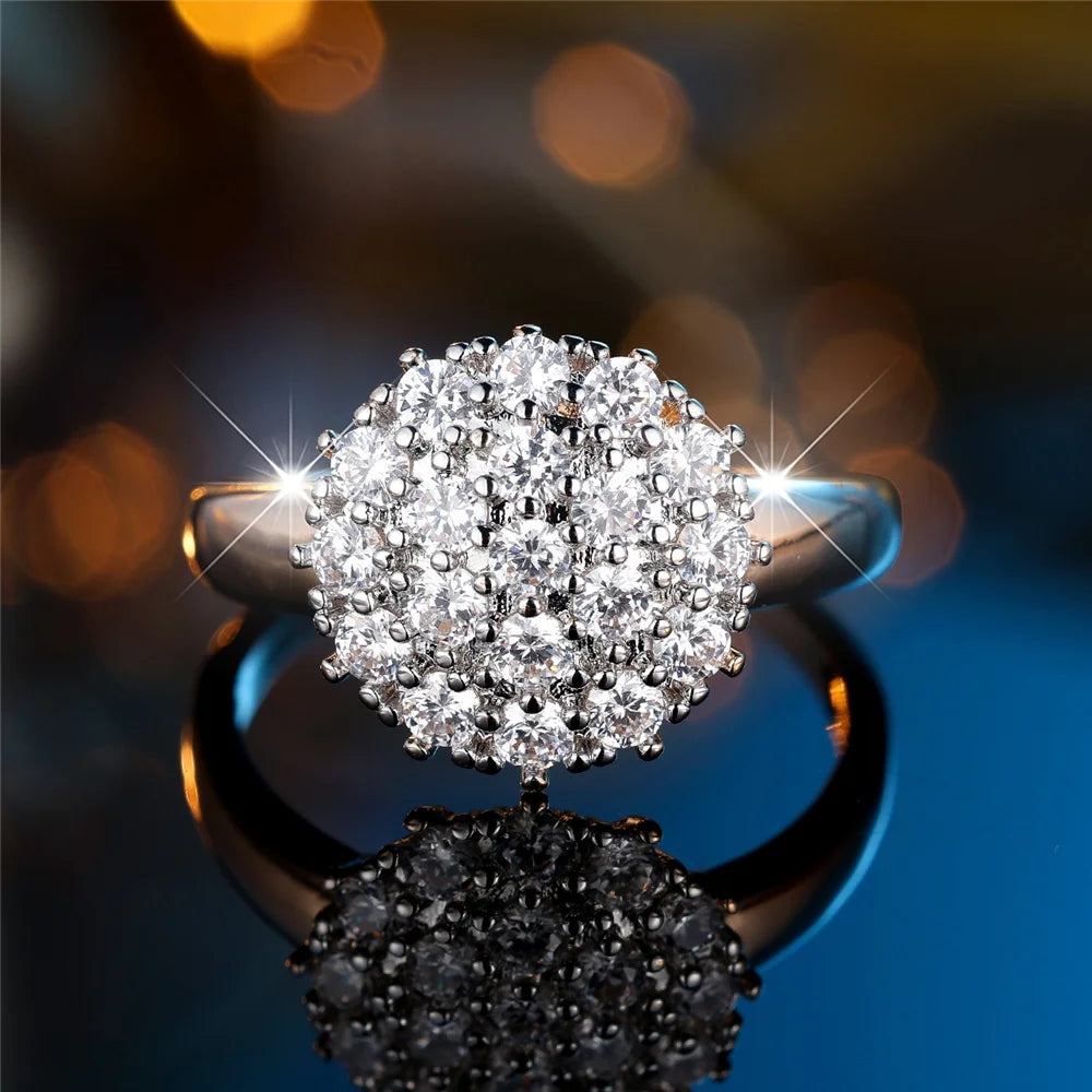 Femme mignon blanc noir Zircon pierre couleur or bijoux de mariage promesse bagues de fiançailles pour les femmes
