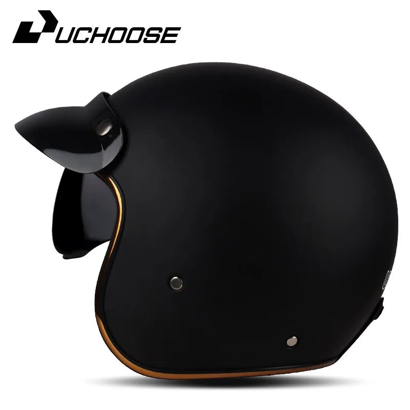 Casque de Moto Rétro Certifié DOT pour Homme, Protection à Visage Ouvert à 73 °, Accessoires pour Harley