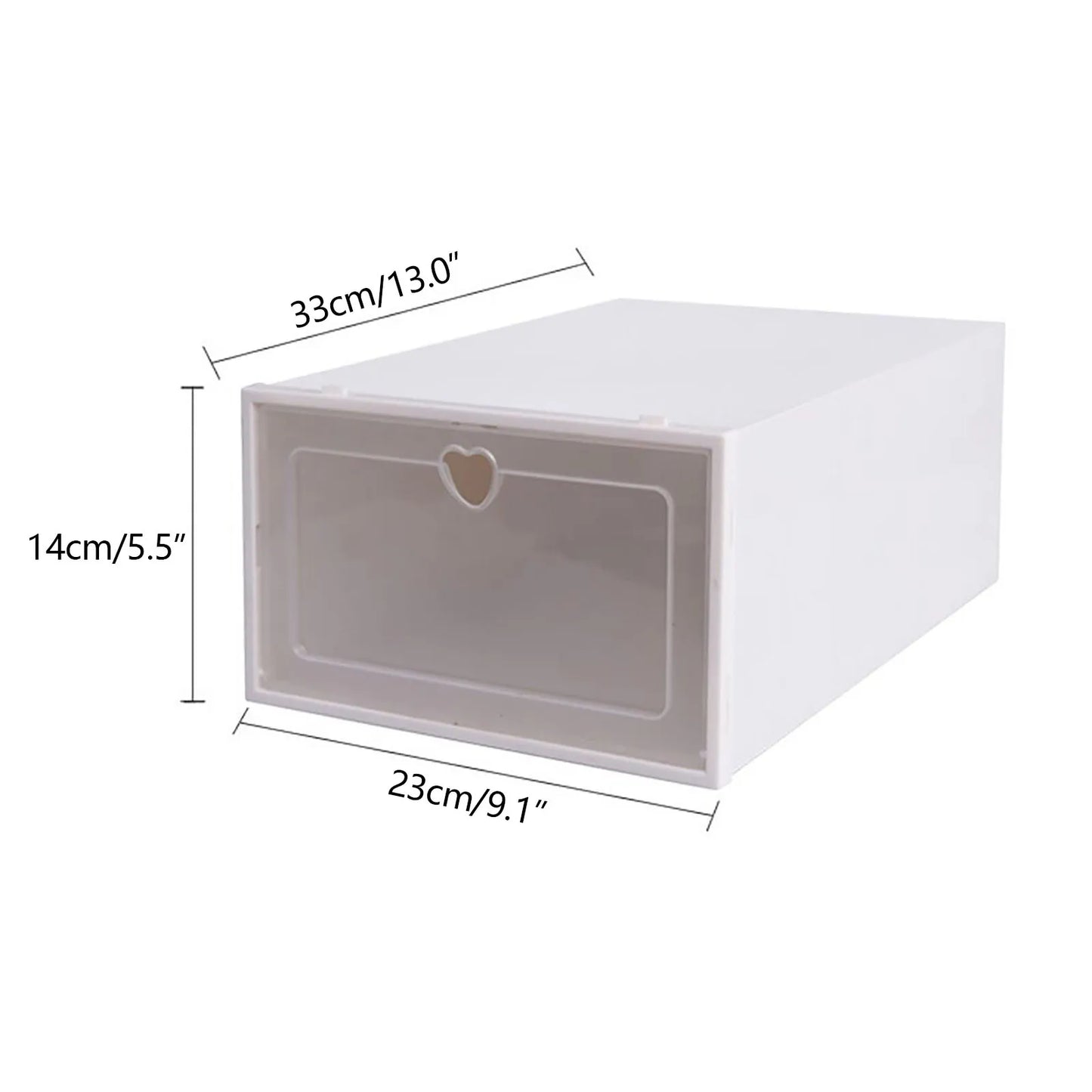 Lot de 20 Boîtes de Rangement à Chaussures Empilables – Transparentes, Pliable et Modulable, Plastique PP Blanc