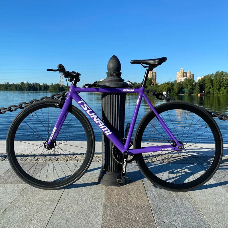 Tsunami SNM100 Fixie vélo à pignon fixe piste vélos de course à vitesse unique 700C cadre en aluminium pièces de cyclisme personnalisables sans frein