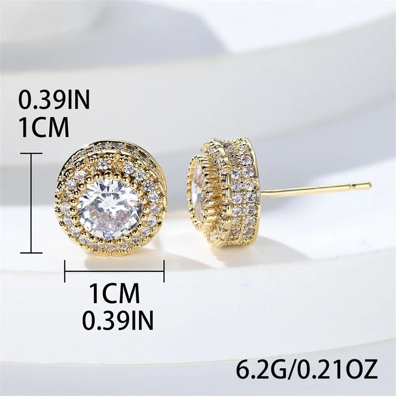 Boucles d'Oreilles de Luxe en Pierre Blanche pour Femme, Bijoux en Or et Argent, Breloque en Clip, pour Mariage