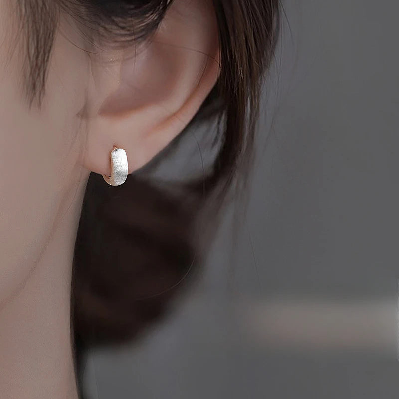 Boucles d'oreilles rondes minimalistes en argent Sterling 925 véritable pour femmes, cerceau, accessoires de bijoux