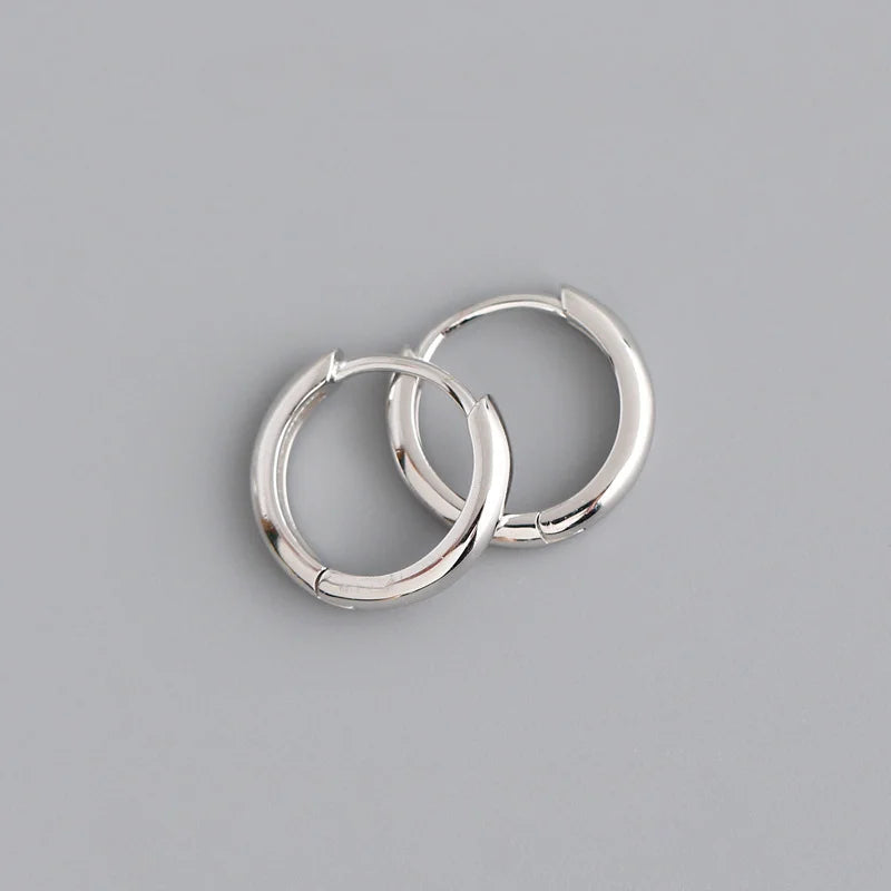 Boucle d'oreille ronde minimaliste en argent Sterling 925 véritable pour femmes, cerceau, accessoires de bijoux