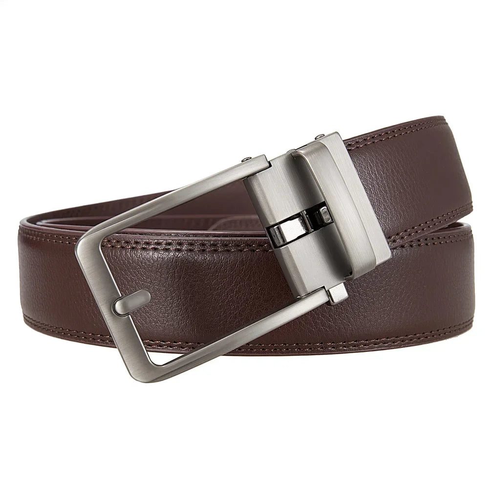 Ceinture de Luxe pour Hommes en Cuir Véritable Designer de Marque Automatique Haute Qualité Taille Élégante pour Jeans