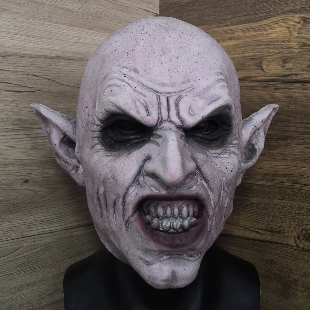 Masque Nosferatu Gris Vampire en Caoutchouc – Halloween & Cosplay Effrayant