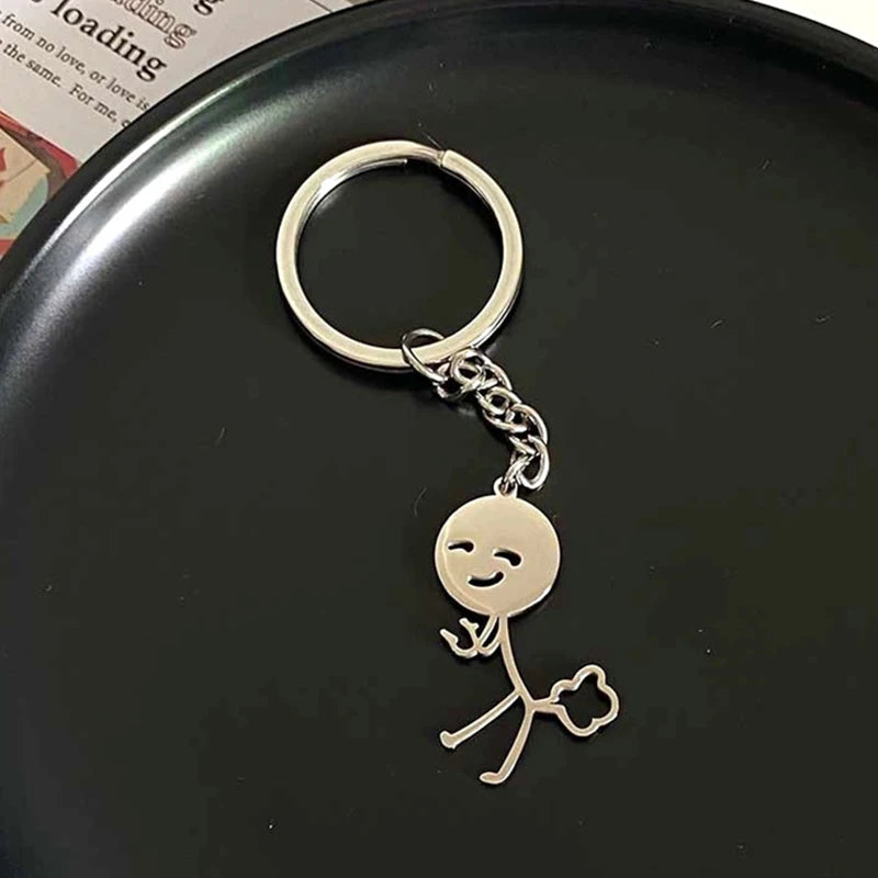 Porte-clés de Couple, Match intéressant des gens que le cœur, doigt du milieu, personnalité Ins, sac drôle, pendentif, bijoux, cadeau pour Couple et amis