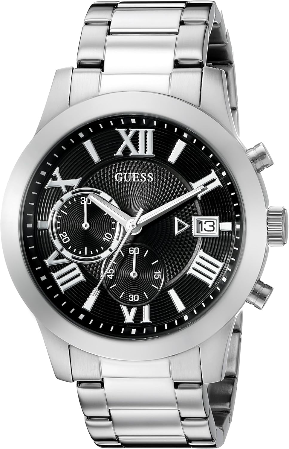 Men'S Stainless Steel Gunmetal Chronograph Bracelet Watch