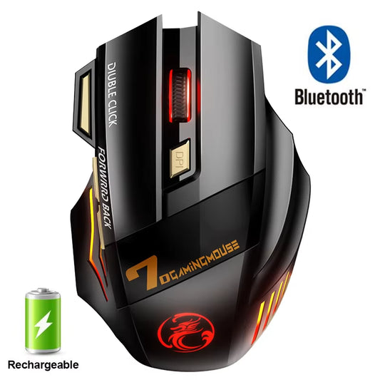 Souris sans fil rechargeable Bluetooth Gamer avec rétroéclairage RGB