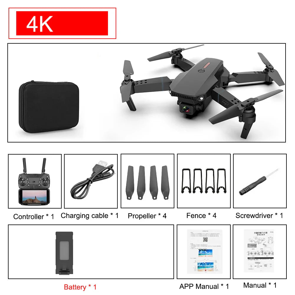 🚀 Prenez votre envol avec le Drone Pliable E88 Pro – Performance et Plaisir au Rendez-vous ! 🚀