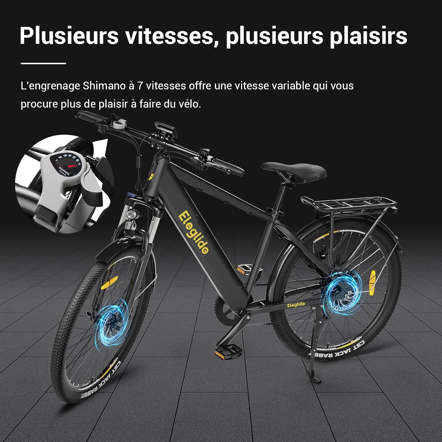 Vélo Électrique Eleglide T1 - VTT Urbain 27,5" | Moteur 250W | Batterie 36V 13Ah | 7 Vitesses | E-Bike Homme/Femme