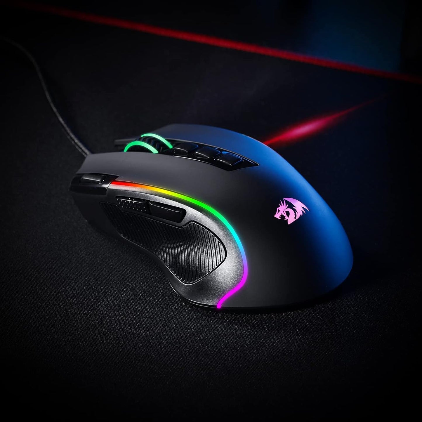 M612 Predator RGB Souris de Jeu - 8000 DPI, 11 Boutons Programmables, 5 Modes Rétroéclairés, Logiciel avec Bouton de Tir Rapide