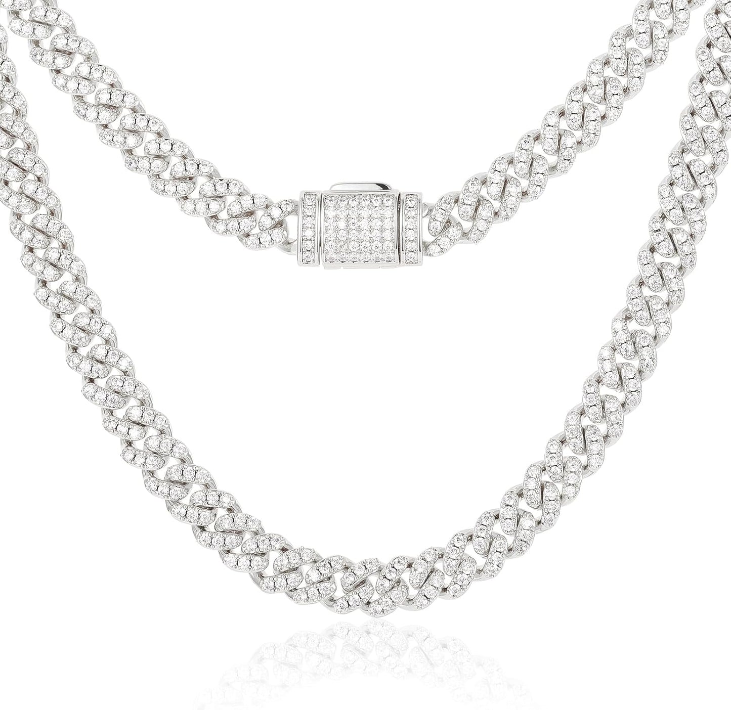 Chaîne Moissanite Cuban Link – 5.3 à 7 Carats, 6MM, Plaqué Or 18K & Argent Sterling