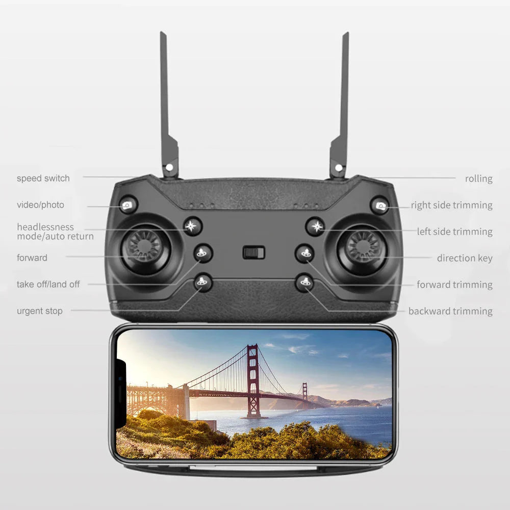🚀 Prenez votre envol avec le Drone Pliable E88 Pro – Performance et Plaisir au Rendez-vous ! 🚀