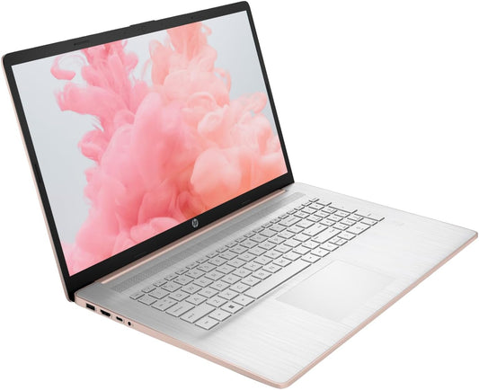 Essential 17T Laptop, 17.3" HD+ Touchscreen, Intel Core I7-1355U, 32GB RAM, 1TB SSD, Webcam, HDMI, Backlit Keyboard, Fingerprint Reader, Wi-Fi 6, Windows 11 Home, Pale Rose Gold