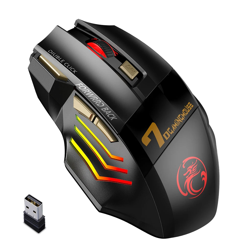 Souris sans fil rechargeable Bluetooth Gamer avec rétroéclairage RGB