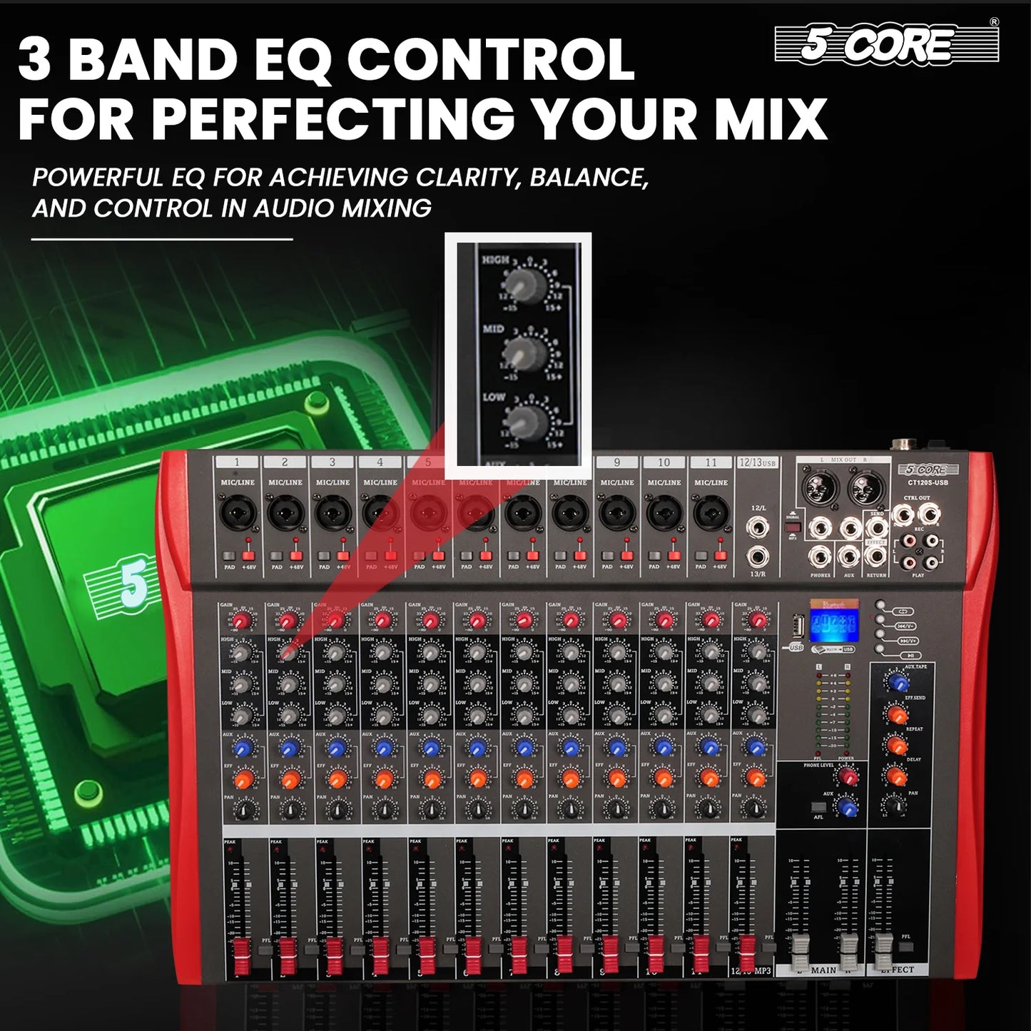 🎧 Mixeur Audio Professionnel 12 Canaux 🎧