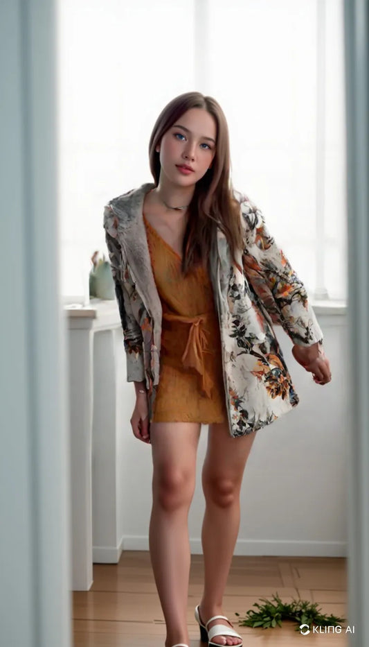 Onsoyours Femme Manteau Floral a Capuche Top Chaud Hiver Avoir Poches Blouson Épaissie Vest Chic