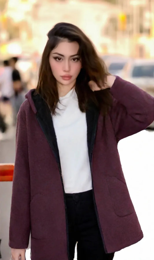 Veste Hiver À Capuche Mi-Longue En Coton Chaud Epais Doublé En Molleton Thermique Casual Manteau Matelassé Polaire Pour Printemps Automne