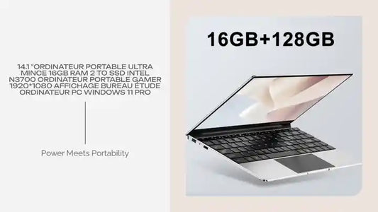 14.1 "ordinateur portable Ultra mince 16GB RAM 2 to SSD Intel N3700 ordinateur portable Gamer 1920*1080 affichage bureau étude ordinateur PC Windows 11 Pro by@Outfy
