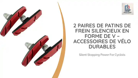 2 Paires de Patins de Frein Silencieux en Forme de V – Accessoires de Vélo Durables by@Outfy
