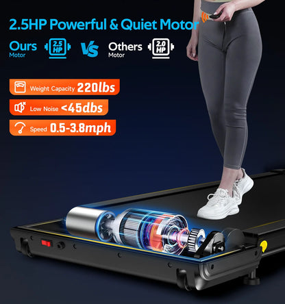Tapis de Course Pooboo Pliable avec Inclinaison Ajustable - Tapis de Marche Électrique pour Bureau
