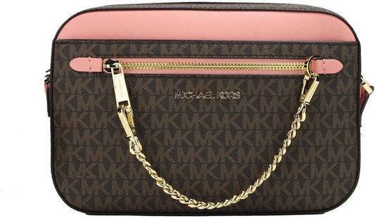 Jet Set Large Leather Crossbody Bag (Primrose)