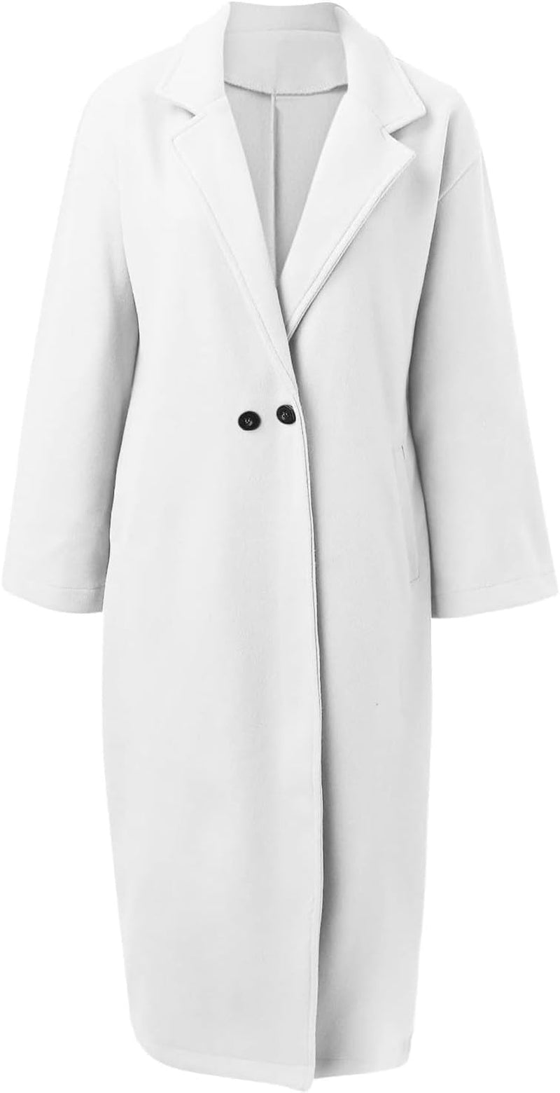 Manteau Femme en Laine Mélangée, Trench Simple Boutonné avec Capuche – Veste d'Hiver Élégante et Confortable