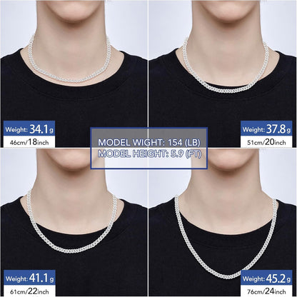 Chaîne Moissanite Cuban Link – 5.3 à 7 Carats, 6MM, Plaqué Or 18K & Argent Sterling