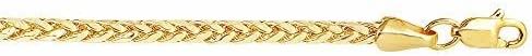 14K Yellow Gold 2.7Mm Shiny Diamond-Cut Classic Semi-Solid Franco Chain Necklace for Pendants and Charms with Lobster-Claw Clasp (7.5", 18", 20" or 24 Inch)