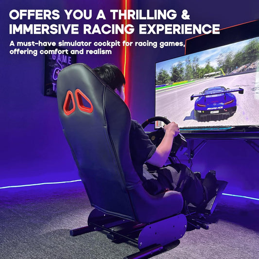 🏁 COCKPIT DE SIMULATION DE COURSE AVEC SIÈGE – Compatible Logitech & Thrustmaster 🎮