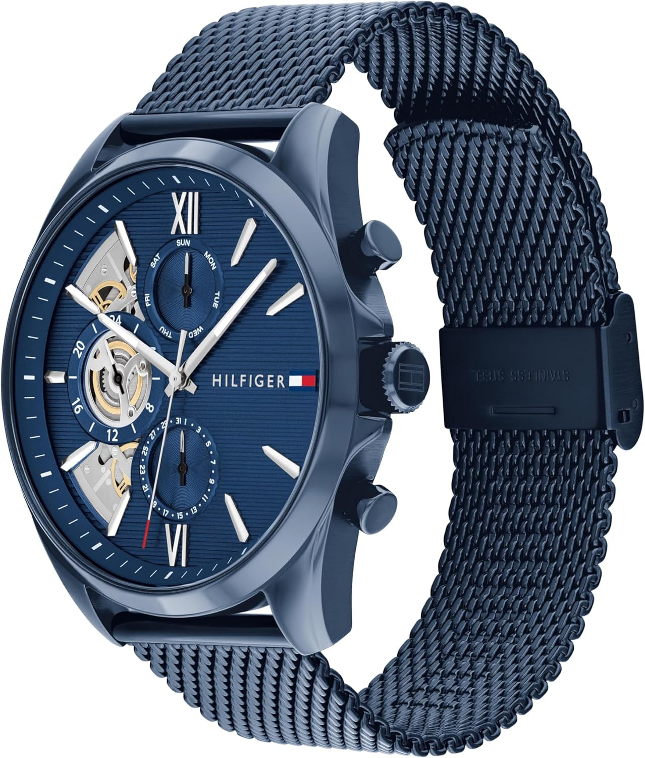 Montre Analogique Multifonction À Quartz Pour Homme Avec Bracelet Milanais En Acier Inoxydable Et Cuir - Tommy Hilfiger