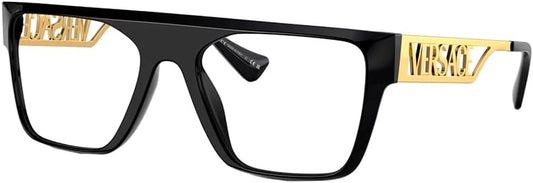 👓 VERSACE VE 3326U GB1 – Lunettes de Vue Rectangulaires Noir & Or 55mm