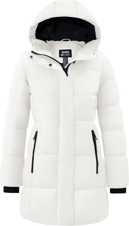 Veste en cuir pour femme avec col en fourrure, manteau parka d'hiver à manches longues