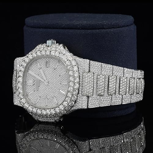 Montre Iced Out Luxe – Moissanite 25 CT, Automatique, Or Rose & Argent | Beniyaz