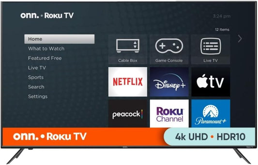 Téléviseur ONN 55 pouces 4K HDR10+ Smart TV avec connectivité Wi-Fi et application mobile | Écran plat compatible avec HomeKit, Alexa et Google Assistant