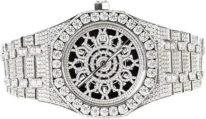 💎 Montre de Luxe Moissanite – Design Iced-Out, Mouvement Automatique & Élégance Unisexe