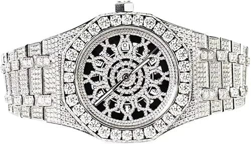 💎 Montre de Luxe Moissanite – Design Iced-Out, Mouvement Automatique & Élégance Unisexe