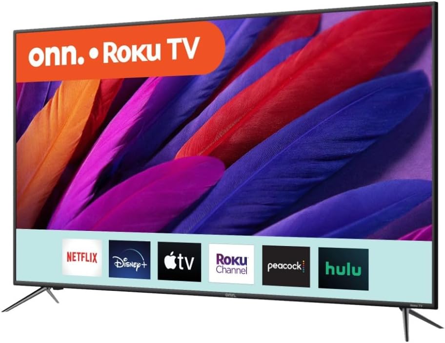 Téléviseur ONN 55 pouces 4K HDR10+ Smart TV avec connectivité Wi-Fi et application mobile | Écran plat compatible avec HomeKit, Alexa et Google Assistant